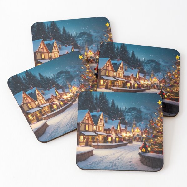 Item preview, Fairytale Christmas Village in Winter designed and sold by BlareBlare.