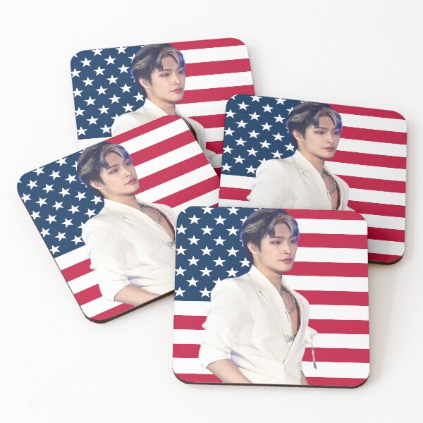 Item preview, USA Flag Kpop Mingi Ateez Meme Kpop Funny designed and sold by StarBunnyDesign.