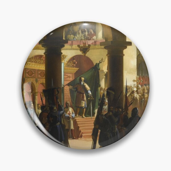 Item preview, Godfrey of Bouillon places the trophies of Ascalon in the Church of the Holy Sepulchre (1839) - François Marius Granet designed and sold by SALON DES ARTS.