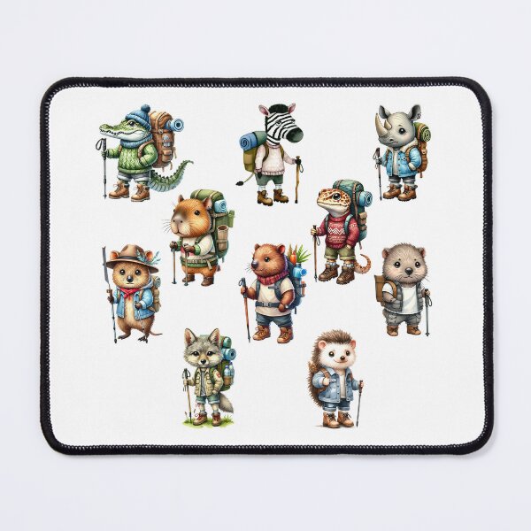 Item preview, Adventurous Animal Trekkers - Cute Wild Animals in Trekking Gear PNG Clipart designed and sold by Suganya26.