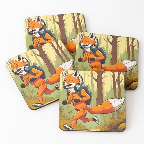Item preview, Funny Smiling musical fox wearing headphones designed and sold by ColorfulCreate.