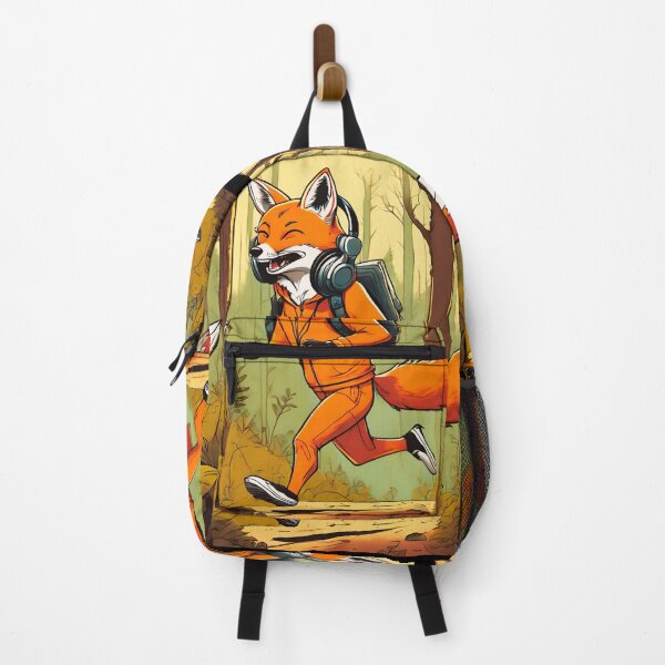 Item preview, Funny Smiling musical fox wearing headphones designed and sold by ColorfulCreate.