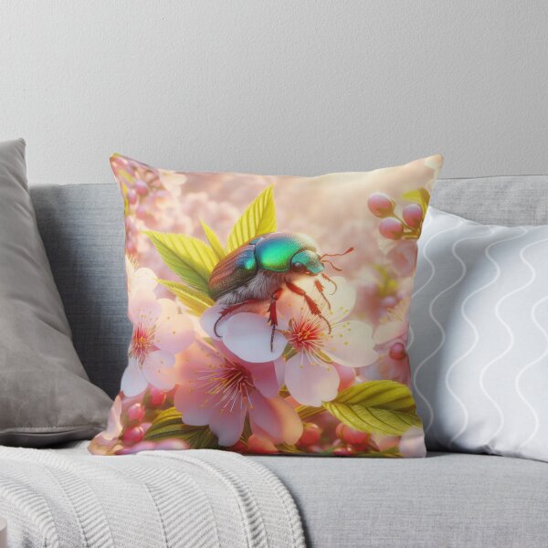 Item preview, May beetle on cherry blossom Floral Patterns Background designed and sold by Expressions-Sel.