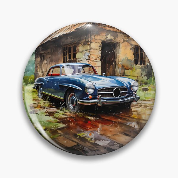 Item preview, Blue Mercedes Benz SL, Classic Elegance Car Rediscovered  designed and sold by RevUpDesign.