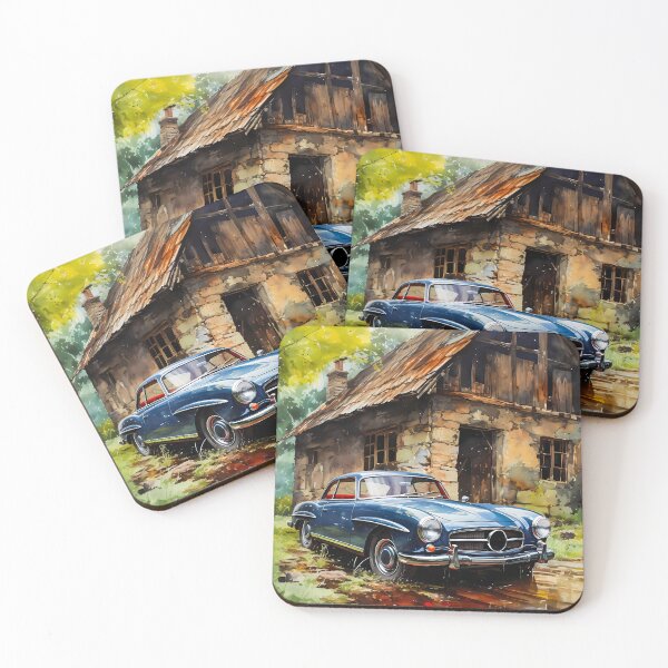 Item preview, Blue Mercedes Benz SL, Classic Elegance Car Rediscovered  designed and sold by RevUpDesign.