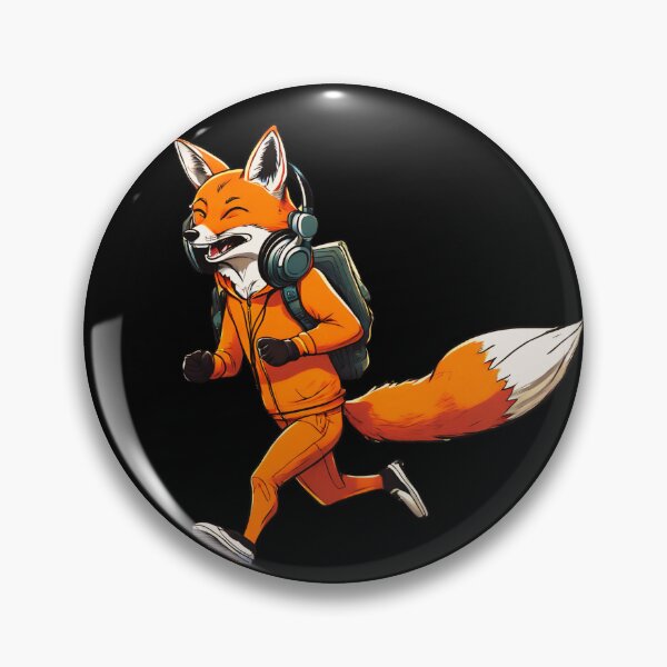 Item preview, Funny Smiling musical fox wearing headphones designed and sold by ColorfulCreate.