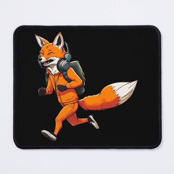 Item preview, Funny Smiling musical fox wearing headphones designed and sold by ColorfulCreate.