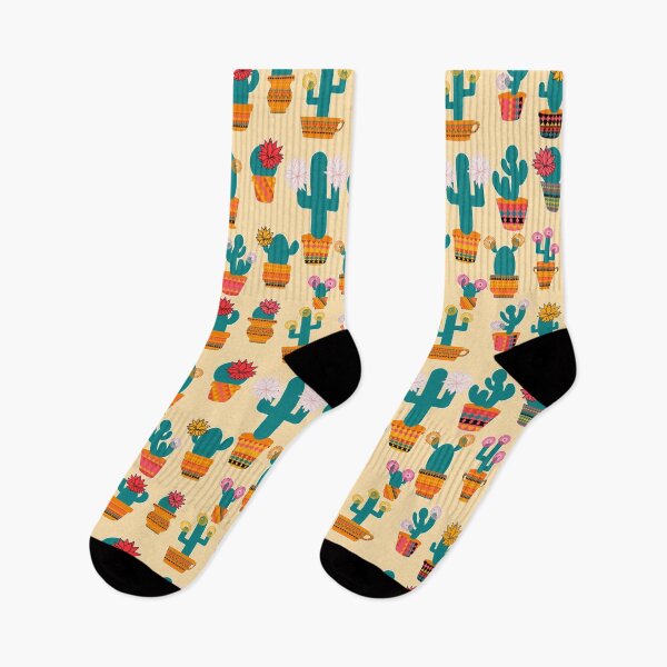 Item preview, Prickly Appeal -Blooming Cacti Pattern on the Light Yellow Background  designed and sold by IraNiva.