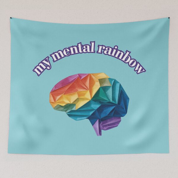 Item preview, my mental rainbow: abstract colorfull brain art designed and sold by Mayaart83.