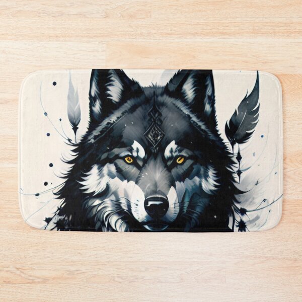 Item preview, wolf, dreamcatcher, amulet, ink, art, drawing, abstraction designed and sold by DonnaBlankaArt.