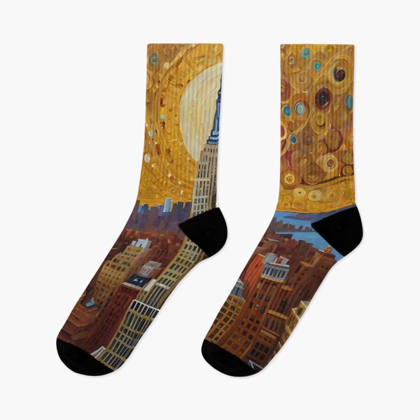 Item preview, New York City in Gustav Klimt Style Art  designed and sold by OzzFrequency.