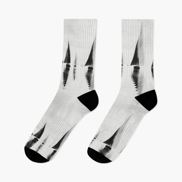 Item preview, Sailboats Reflection.  Minimalist Monochrome Abstract  designed and sold by Pretty-Bird.