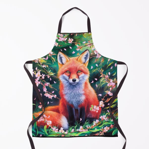 Artikelvorschau, Fuchs-Portrait. Kirschblüte, Blumenfuchs, Vintage-Fuchs, Fuchs-Malerei, Paul Gauguin-Stil entworfen und verkauft von FoxVibes.