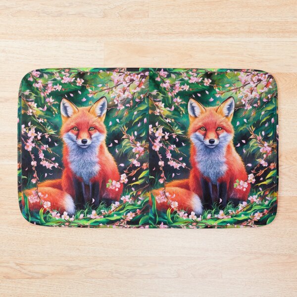 Artikelvorschau, Fuchs-Portrait. Kirschblüte, Blumenfuchs, Vintage-Fuchs, Fuchs-Malerei, Paul Gauguin-Stil entworfen und verkauft von FoxVibes.