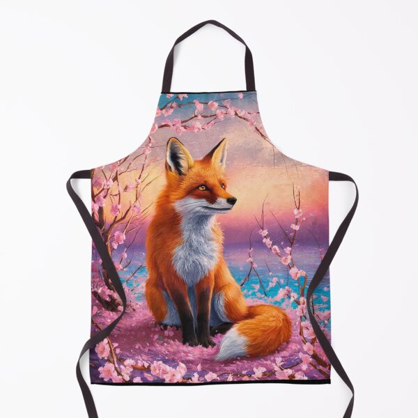 Artikelvorschau, Fuchs-Portrait. Kirschblüte, Blumenfuchs, Vintage-Fuchs, Fuchs-Malerei, Paul Gauguin-Stil entworfen und verkauft von FoxVibes.