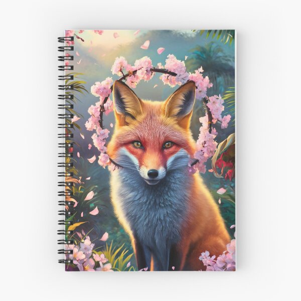 Artikelvorschau, Fuchs-Portrait. Kirschblüte, Blumenfuchs, Vintage-Fuchs, Fuchs-Malerei, Paul Gauguin-Stil entworfen und verkauft von FoxVibes.