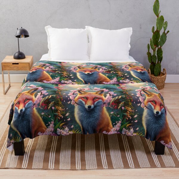 Artikelvorschau, Fuchs-Portrait. Kirschblüte, Blumenfuchs, Vintage-Fuchs, Fuchs-Malerei, Paul Gauguin-Stil entworfen und verkauft von FoxVibes.