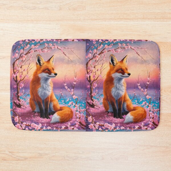 Artikelvorschau, Fuchs-Portrait. Kirschblüte, Blumenfuchs, Vintage-Fuchs, Fuchs-Malerei, Paul Gauguin-Stil entworfen und verkauft von FoxVibes.
