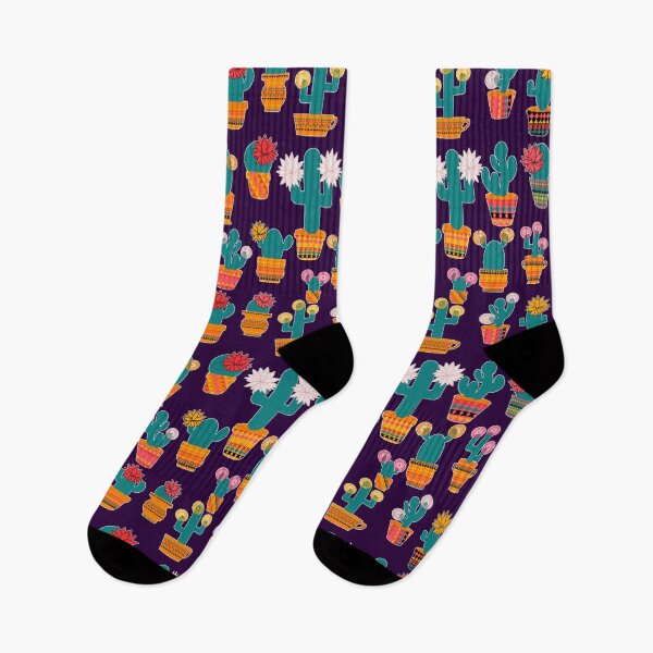 Item preview, Succulent Sophistication -  Blooming Cacti Pattern on the Purple Background  designed and sold by IraNiva.