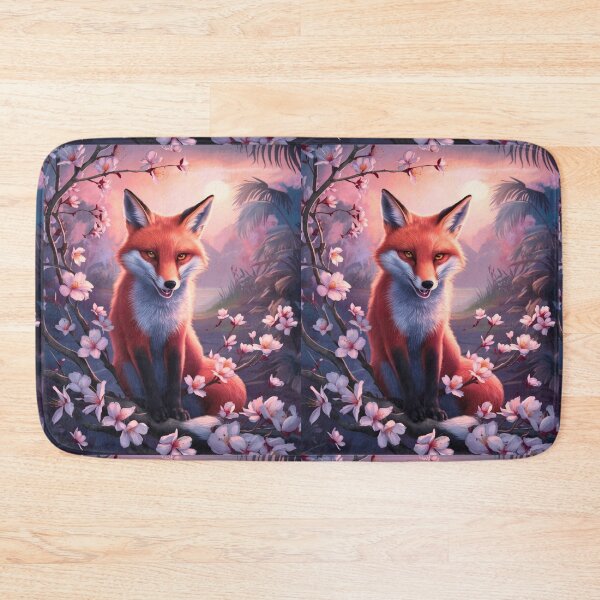 Artikelvorschau, Fuchs-Portrait. Kirschblüte, Blumenfuchs, Vintage-Fuchs, Fuchs-Malerei, Paul Gauguin-Stil entworfen und verkauft von FoxVibes.