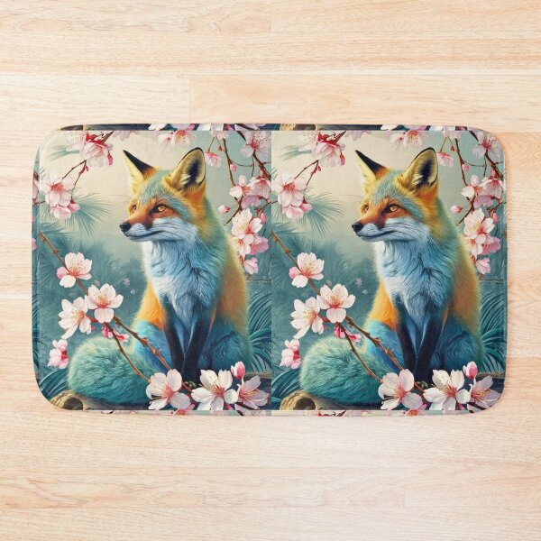 Artikelvorschau, Fuchs-Portrait. Kirschblüte, Blumenfuchs, Vintage-Fuchs, Fuchs-Malerei, Paul Gauguin-Stil entworfen und verkauft von FoxVibes.