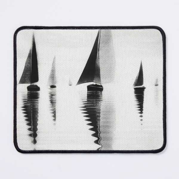 Item preview, Sailboats Reflection. Minimalist Monochrome Abstract designed and sold by Pretty-Bird.