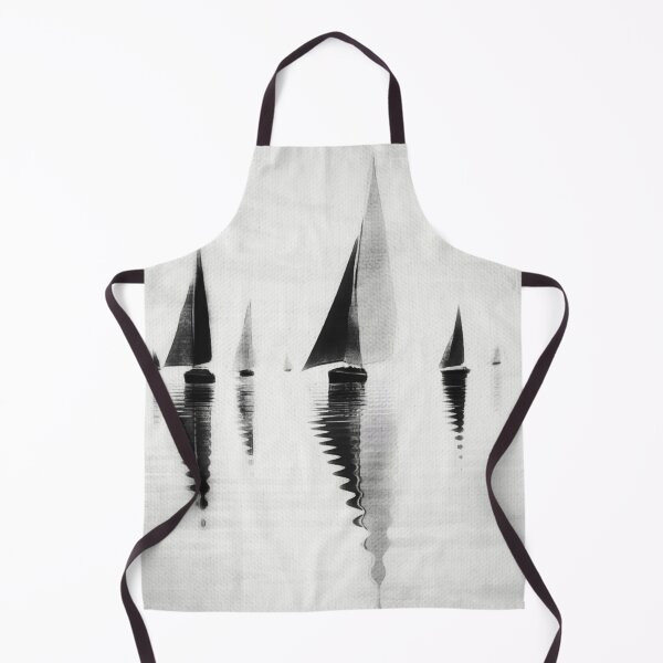 Item preview, Sailboats Reflection. Minimalist Monochrome Abstract designed and sold by Pretty-Bird.