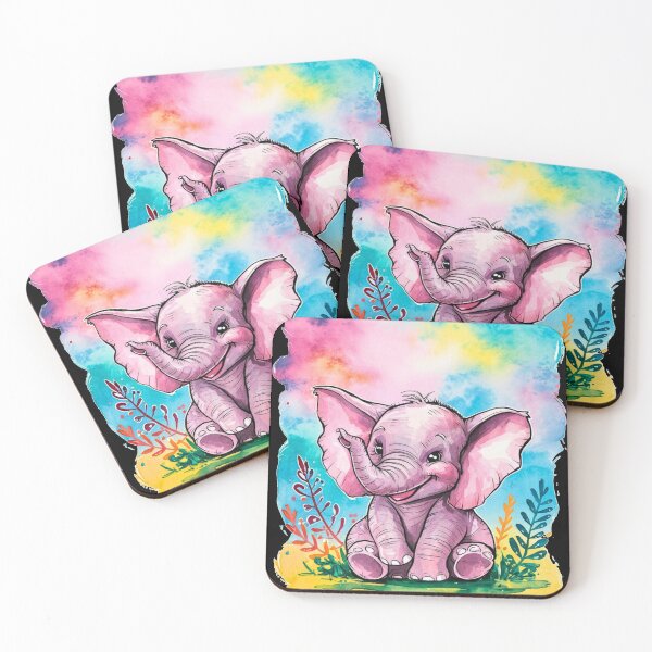 Item preview, Cute Elephant. Little elephant, colorful elephant, elephant drawing designed and sold by ElephantVibes.