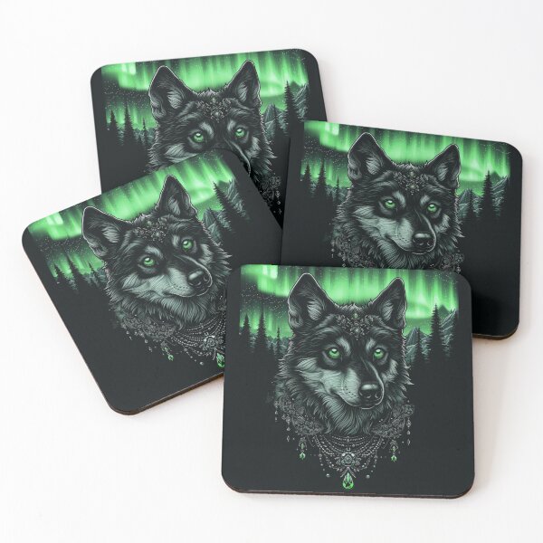Item preview, Wolfdog Amidst Aurora Borealis designed and sold by Nocturne  Paws.