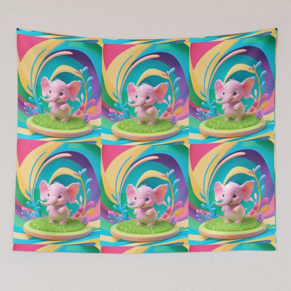 Item preview, Cute Elephant. Little elephant, colorful elephant, elephant drawing designed and sold by ElephantVibes.
