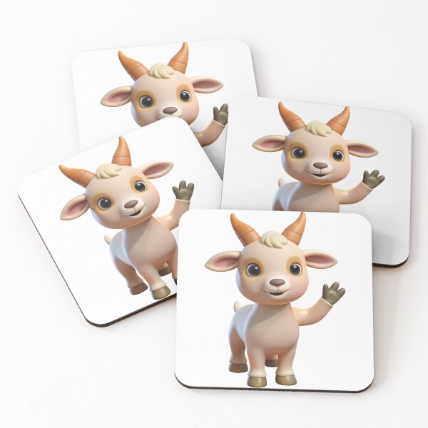 Item preview, a cartoon goat with horns and horns designed and sold by supakor.