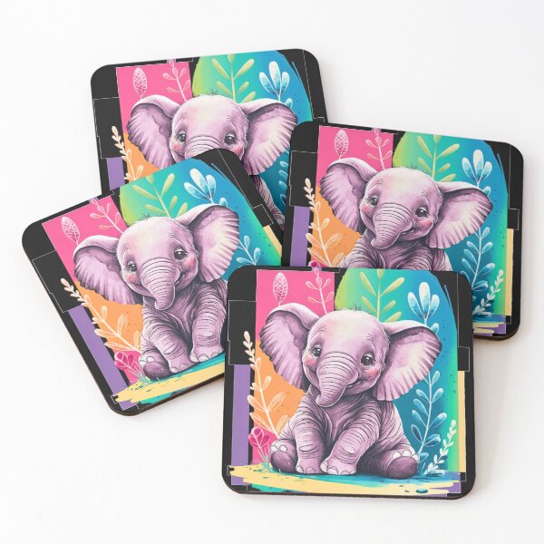 Item preview, Cute Elephant. Little elephant, colorful elephant, elephant drawing designed and sold by ElephantVibes.