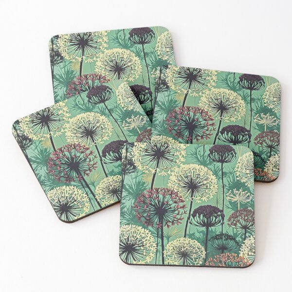 Item preview, Allium In Bloom Flower Background Retro Abstract Art 3 designed and sold by taiche.