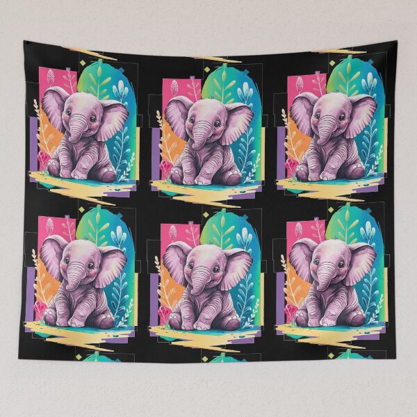 Item preview, Cute Elephant. Little elephant, colorful elephant, elephant drawing designed and sold by ElephantVibes.