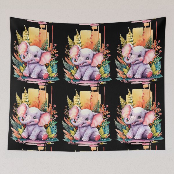 Item preview, Cute Elephant. Little elephant, colorful elephant, elephant drawing designed and sold by ElephantVibes.