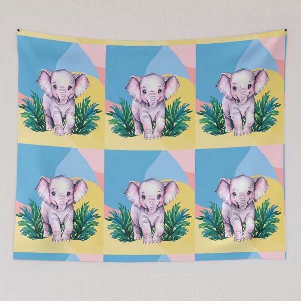 Item preview, Cute Elephant. Little elephant, colorful elephant, elephant drawing designed and sold by ElephantVibes.