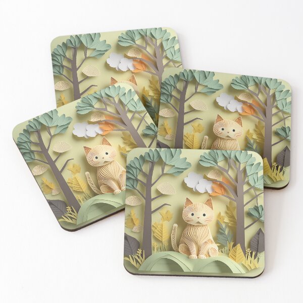 Item preview, Paper Cat Explores the Forrest  designed and sold by BRKART.