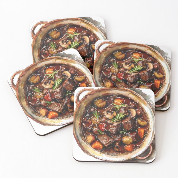 Item preview, Elegant Watercolor Boeuf Bourguignon Sticker - French Cuisine Art designed and sold by Lexa Pix.