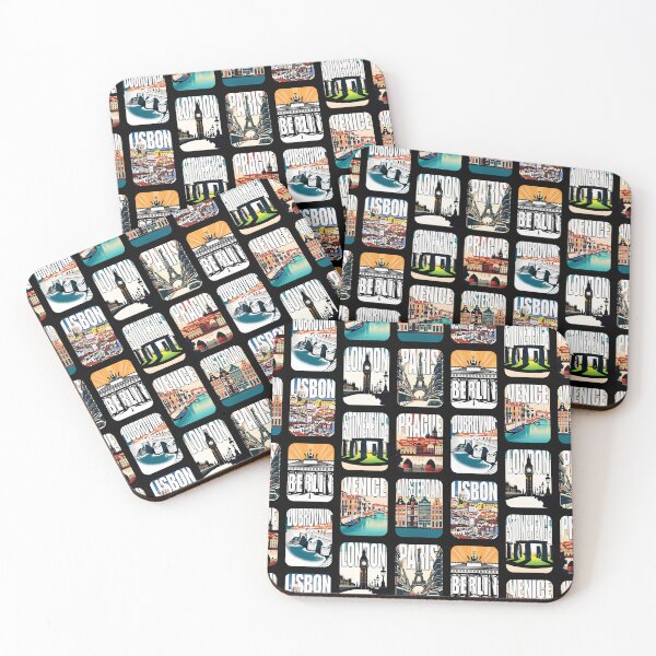 Item preview, 9 Europe City Postcard Art Illustrations designed and sold by jessephotoart.