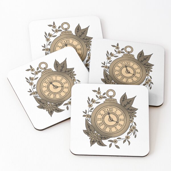 Item preview, Timepiece with Flowers (monochrome edition) designed and sold by Cryptid-Crafter.