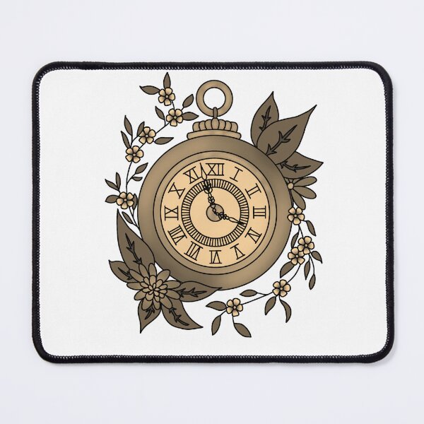 Item preview, Timepiece with Flowers (monochrome edition) designed and sold by Cryptid-Crafter.