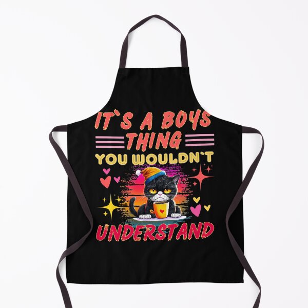 Item preview, It`s A Boys Thing, You Wouldn`t Understand, Angry Funny Black Cat with Coffee Colorful Design designed and sold by Raise2Shine.