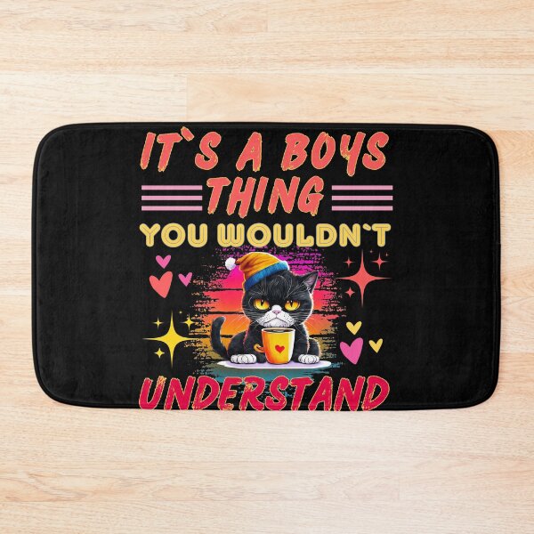 Item preview, It`s A Boys Thing, You Wouldn`t Understand, Angry Funny Black Cat with Coffee Colorful Design designed and sold by Raise2Shine.