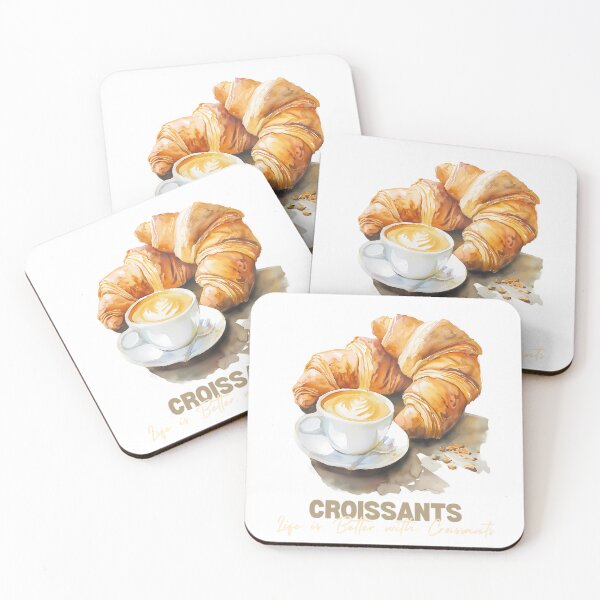Item preview, French Croissants Sticker - Watercolor Pastry Perfection designed and sold by Lexa Pix.