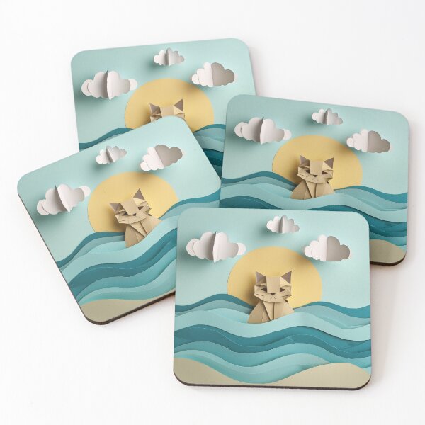 Item preview, Paper Cat Goes for a Swim designed and sold by BRKART.