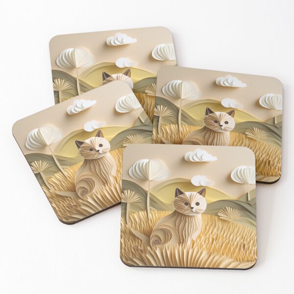 Item preview, Paper Cat in the Prairie  designed and sold by BRKART.