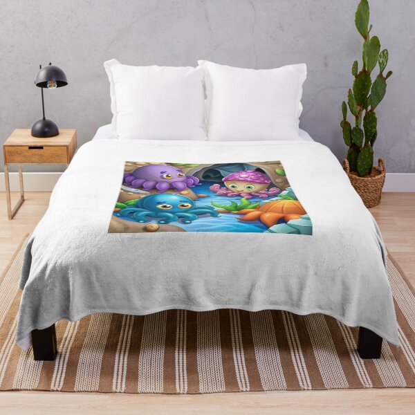 Item preview, a cartoon fish and octopus in a cave designed and sold by supakor.