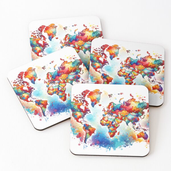 Item preview, Colorful World Map designed and sold by InsanseCreation.