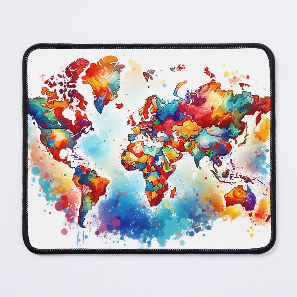 Item preview, Colorful World Map designed and sold by InsanseCreation.