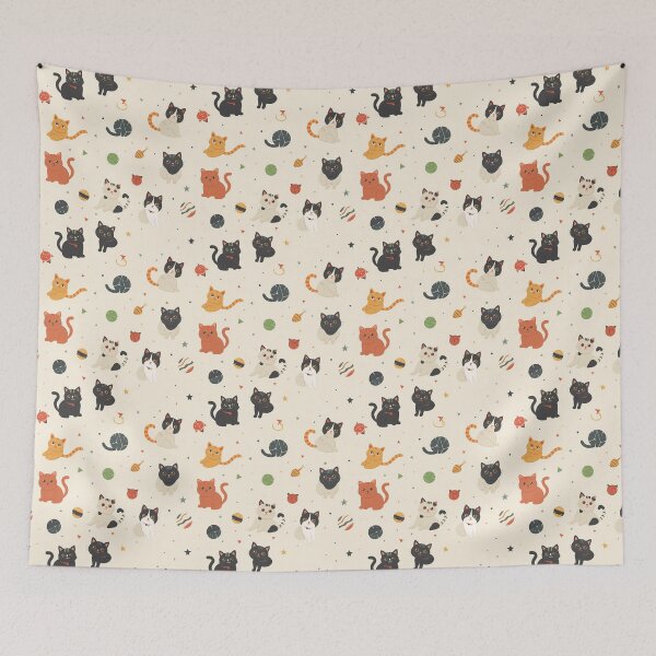 Item preview, cute cats with balls designed and sold by PandaKunst.